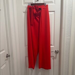 Ashley Stewart Vibrant Red Wide Leg Pants